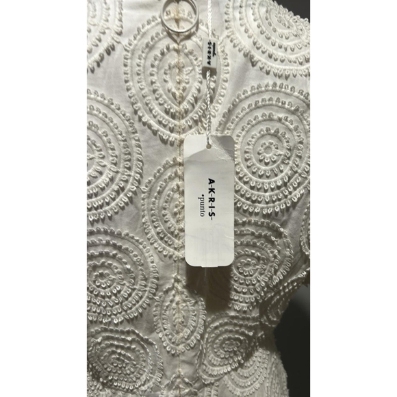 Akris Punto Cream Circle Loop Embroidery Dress Size 6 ** no belt - Picture 8 of 9